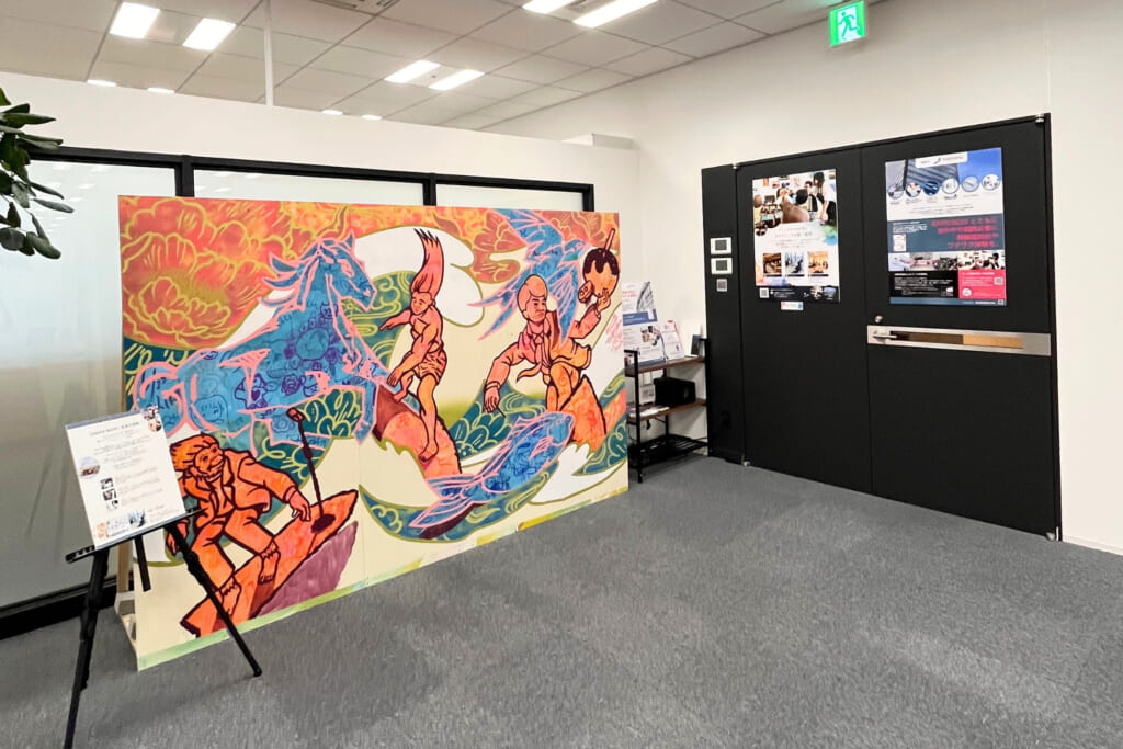 大伸社の大阪本社エントランスにて、大阪・関西万博関連の特別展示を展開